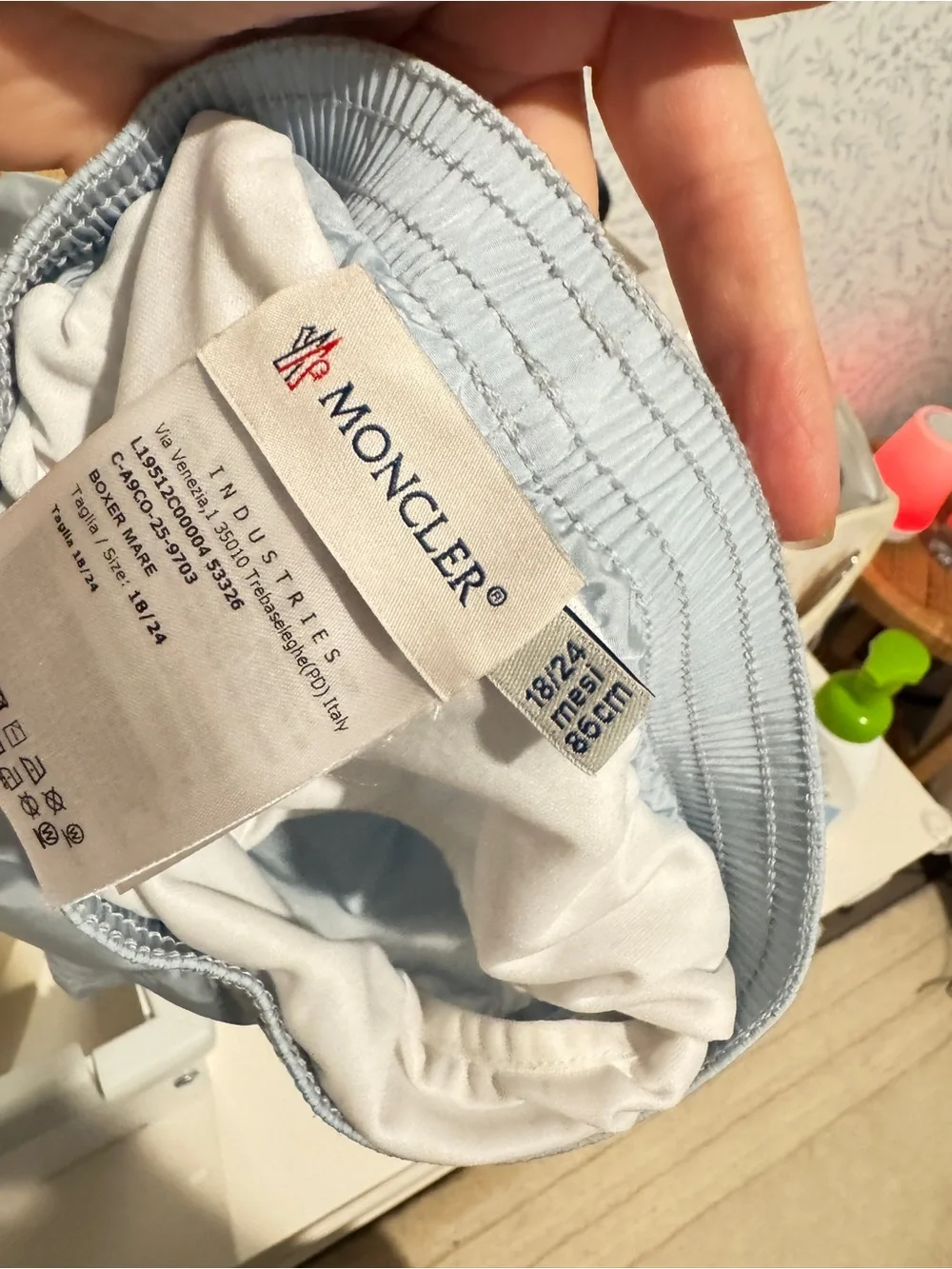 Moncler Kids' Tricolor Trim Swim Trunks